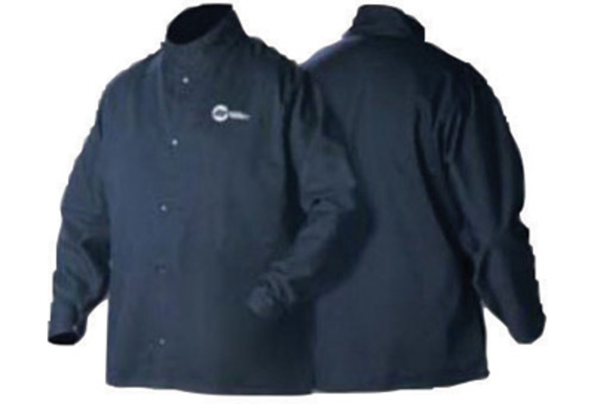 Miller® Small Navy 9 Ounce Cotton Flame Resistant Cloth Jacket With Snap Button Closure And Fold-in Snap Sleeves