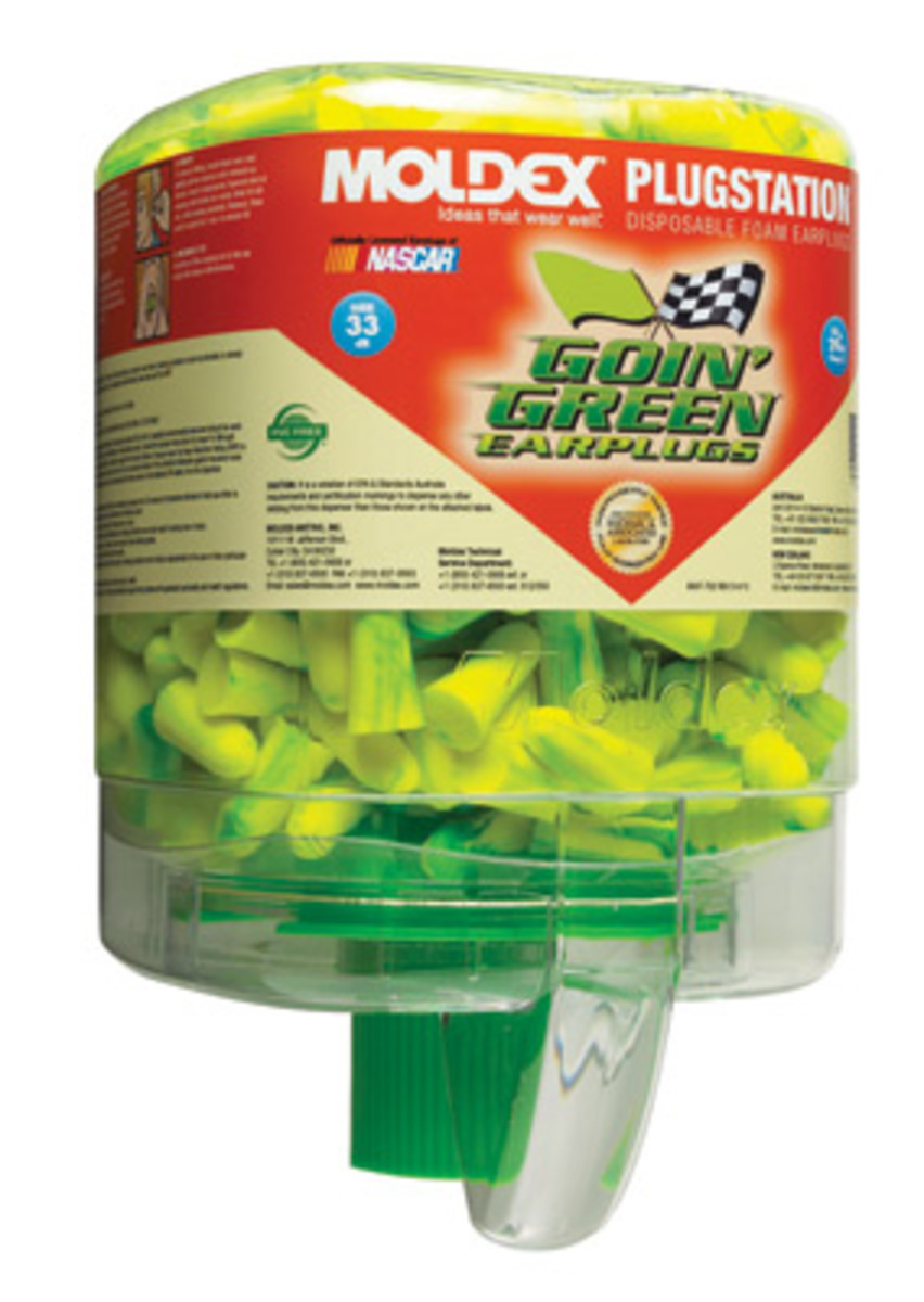 Moldex® Goin' Green®/PlugStation® Tapered Foam Earplug Dispenser With Earplugs