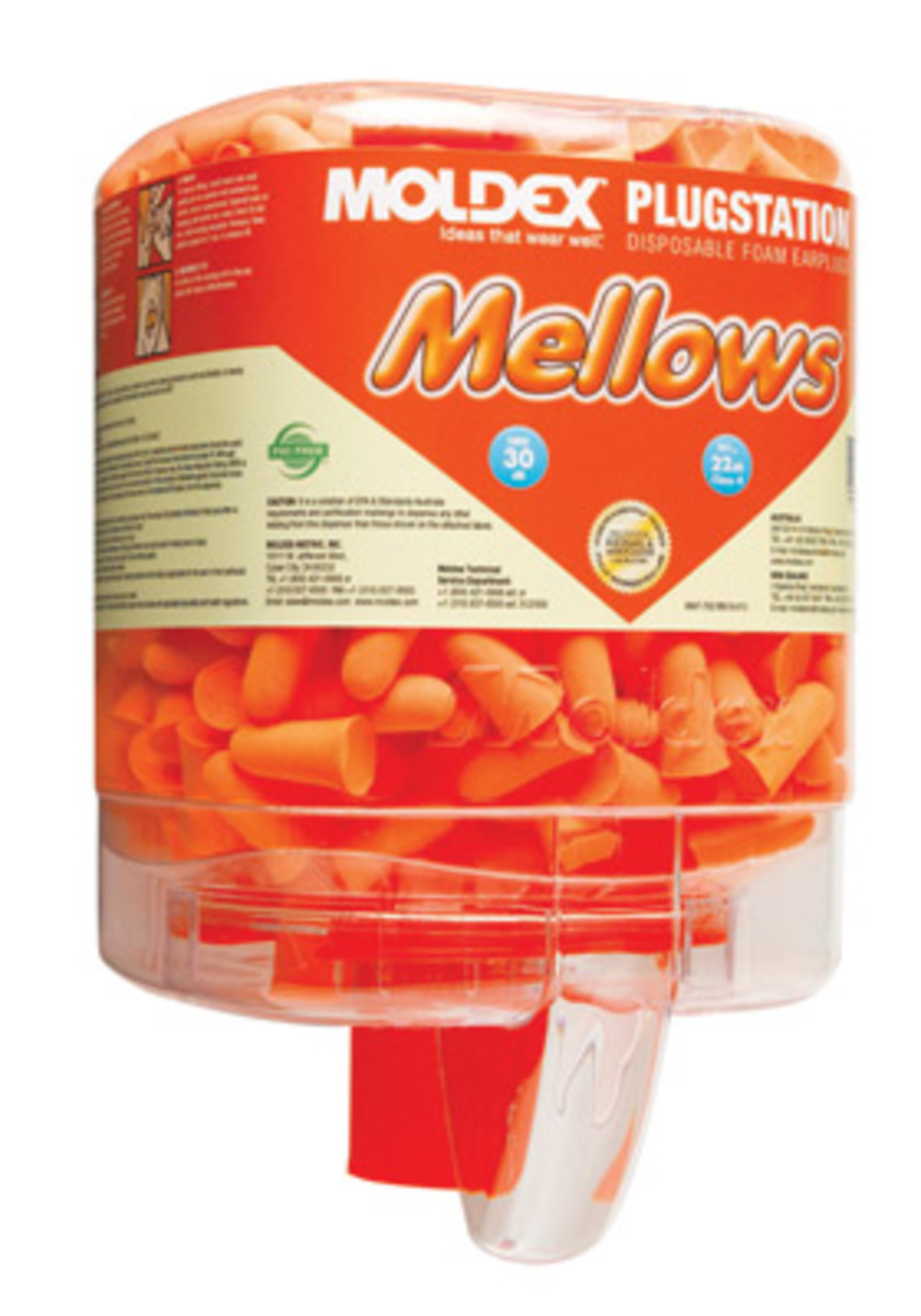 Moldex® Mellows®/PlugStation® Tapered Foam Earplug Dispenser With Earplugs