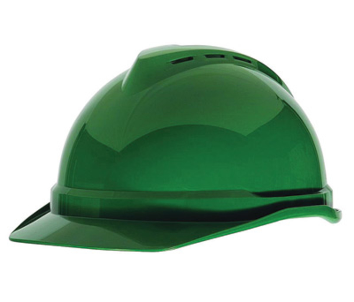 MSA Green Polyethylene Cap Style Hard Hat With Ratchet/4 Point Ratchet Suspension