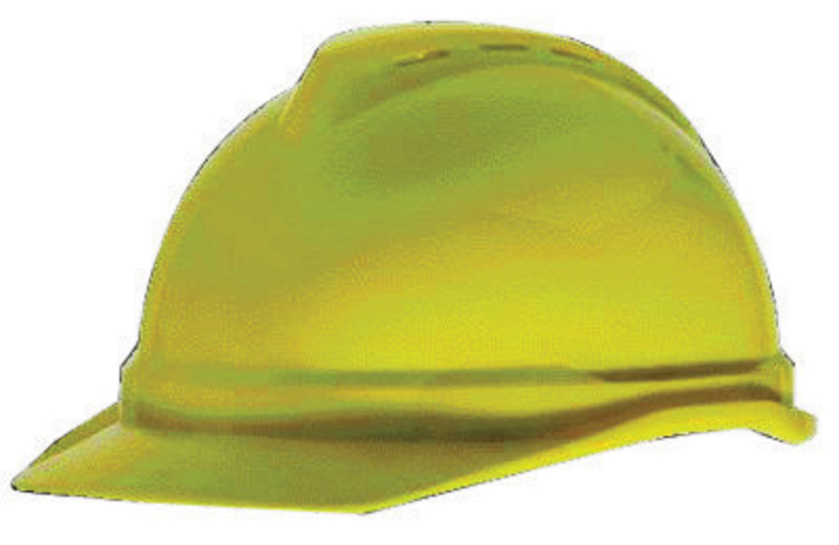 MSA Yellow Polyethylene Cap Style Hard Hat With 6 Point Ratchet/Ratchet Suspension