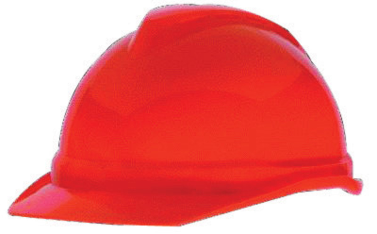 MSA Orange Polyethylene Cap Style Hard Hat With Ratchet/6 Point Ratchet Suspension