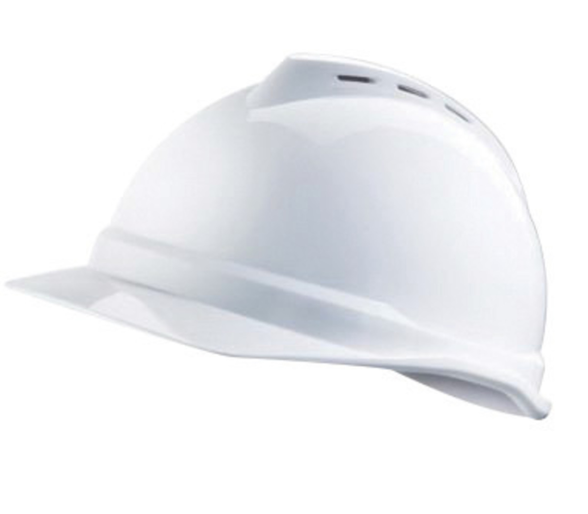 MSA White Polyethylene Cap Style Hard Hat With Ratchet/6 Point Ratchet Suspension