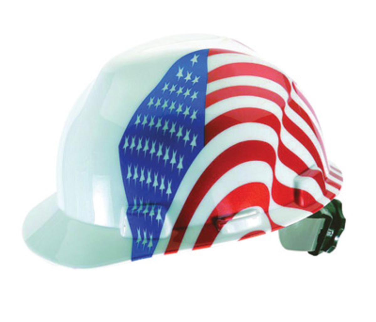 MSA Red | Blue | White Polyethylene Cap Style Hard Hat With 4 Point Ratchet/Ratchet Suspension