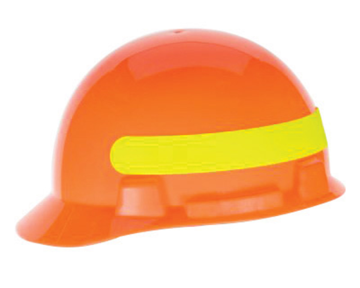 MSA Hi-Viz Orange Polyethylene Cap Style Hard Hat With Ratchet/4 Point Ratchet Suspension