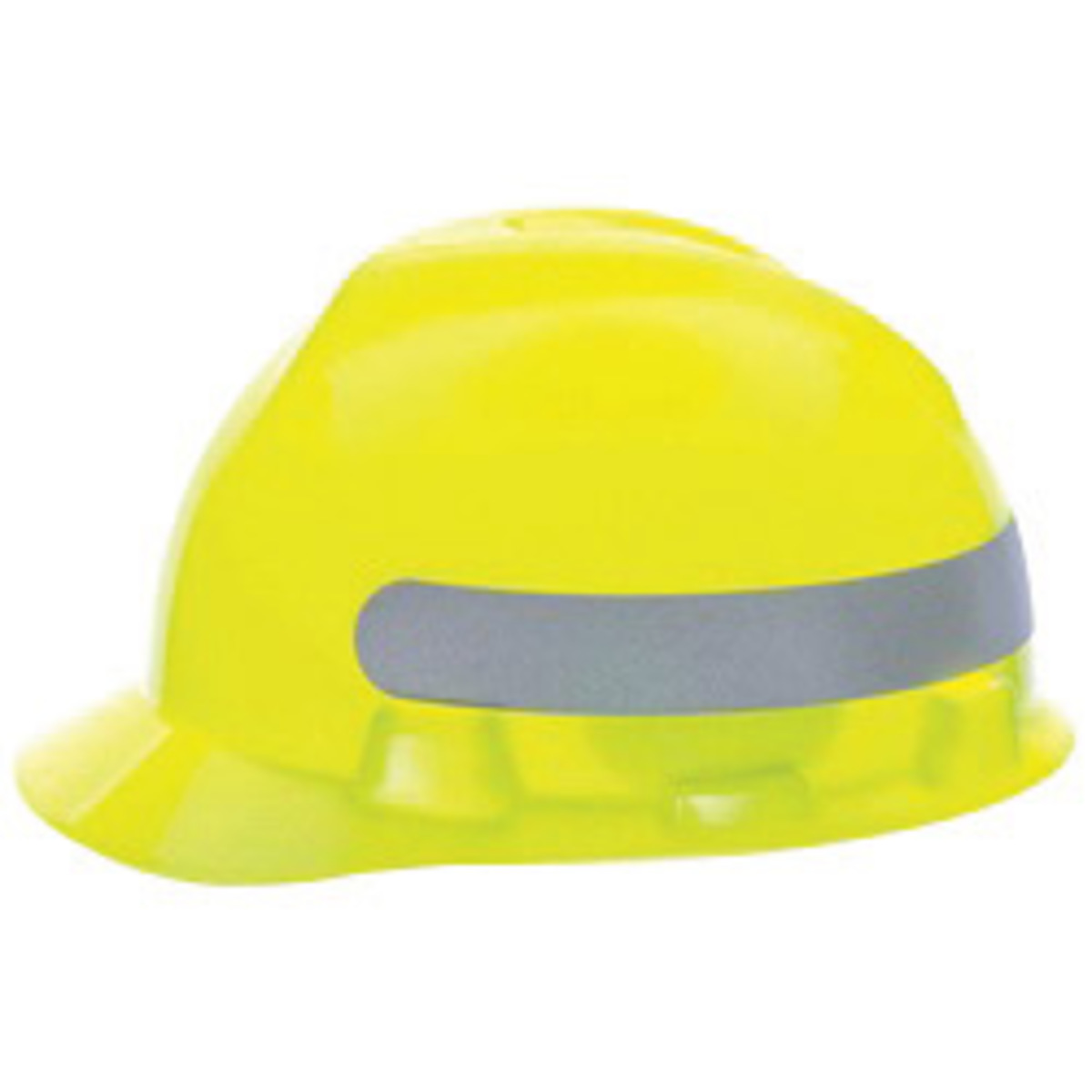 MSA Hi-Viz Yellow Green Polyethylene Cap Style Hard Hat With Ratchet/4 Point Ratchet Suspension