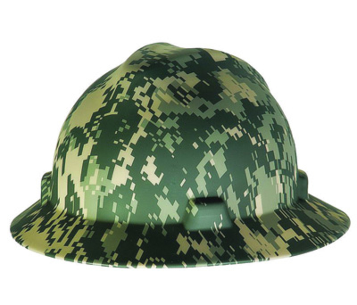 MSA Camouflage Polyethylene Cap Style Hard Hat With Ratchet/4 Point Ratchet Suspension