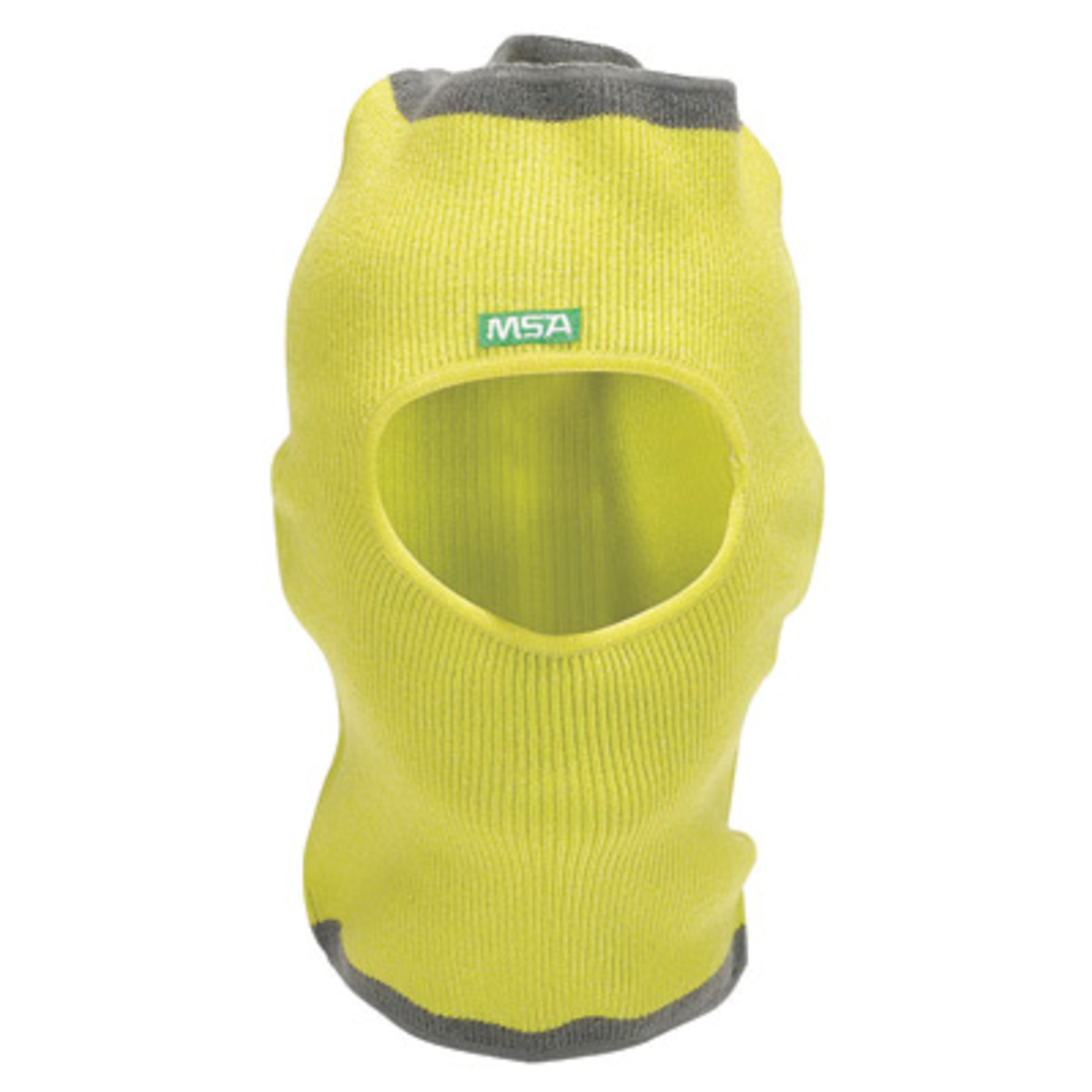 MSA Bright Yellow And Green 100% Acrylic V-Gard® Winter Liner Knit Hat Cap Cover With Acrylic Lining, Hook And Loop Closure, Ext
