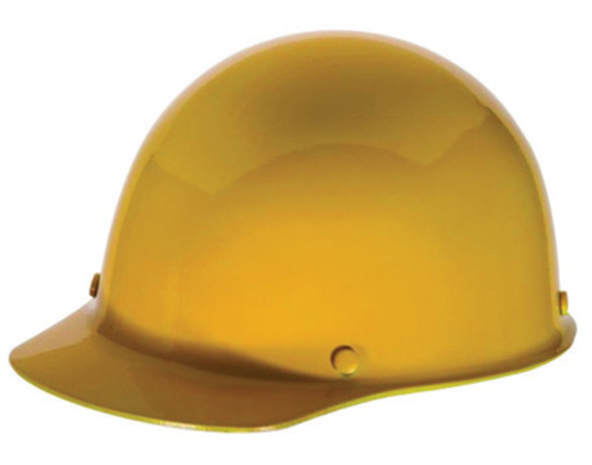 MSA Yellow Phenolic Cap Style Hard Hat With Pinlock/4 Point Pinlock Suspension