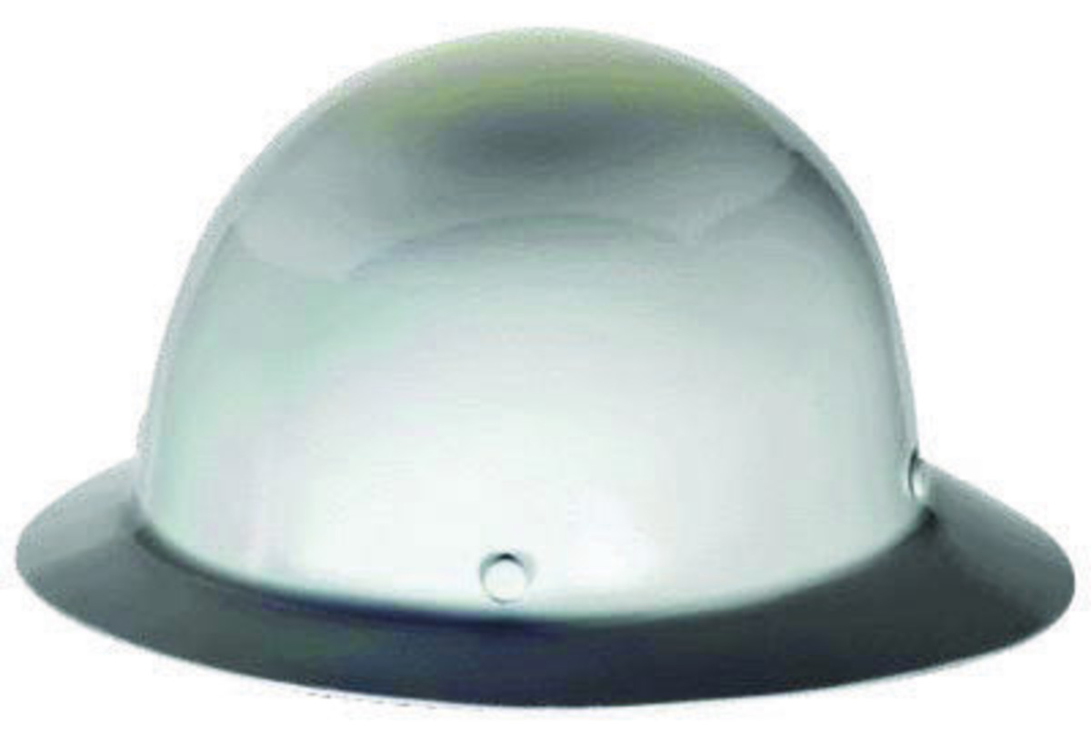 MSA White Phenolic Full Brim Hard Hat With Pinlock/4 Point Pinlock Suspension