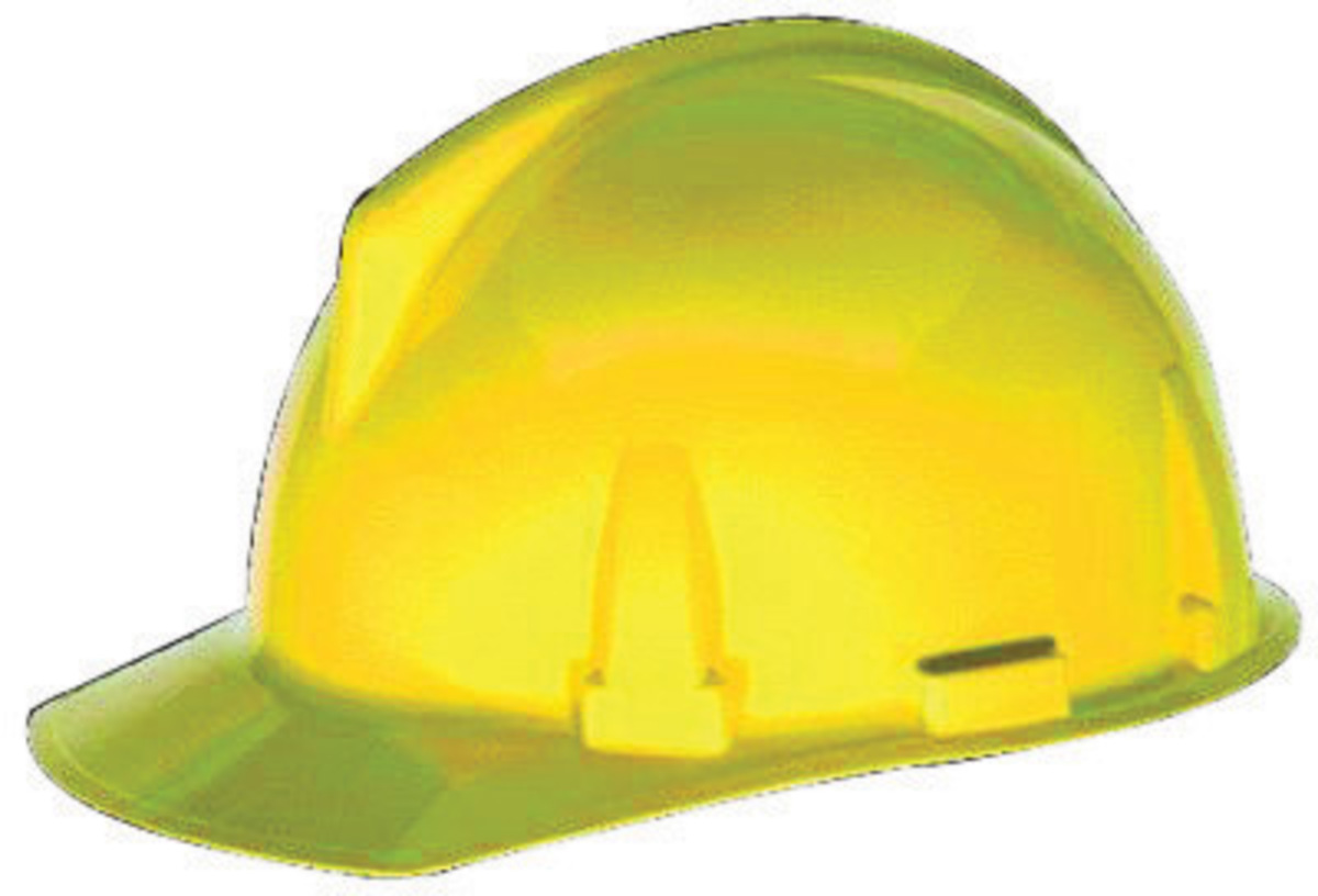MSA Yellow Polycarbonate Cap Style Hard Hat With Ratchet/4 Point Ratchet Suspension