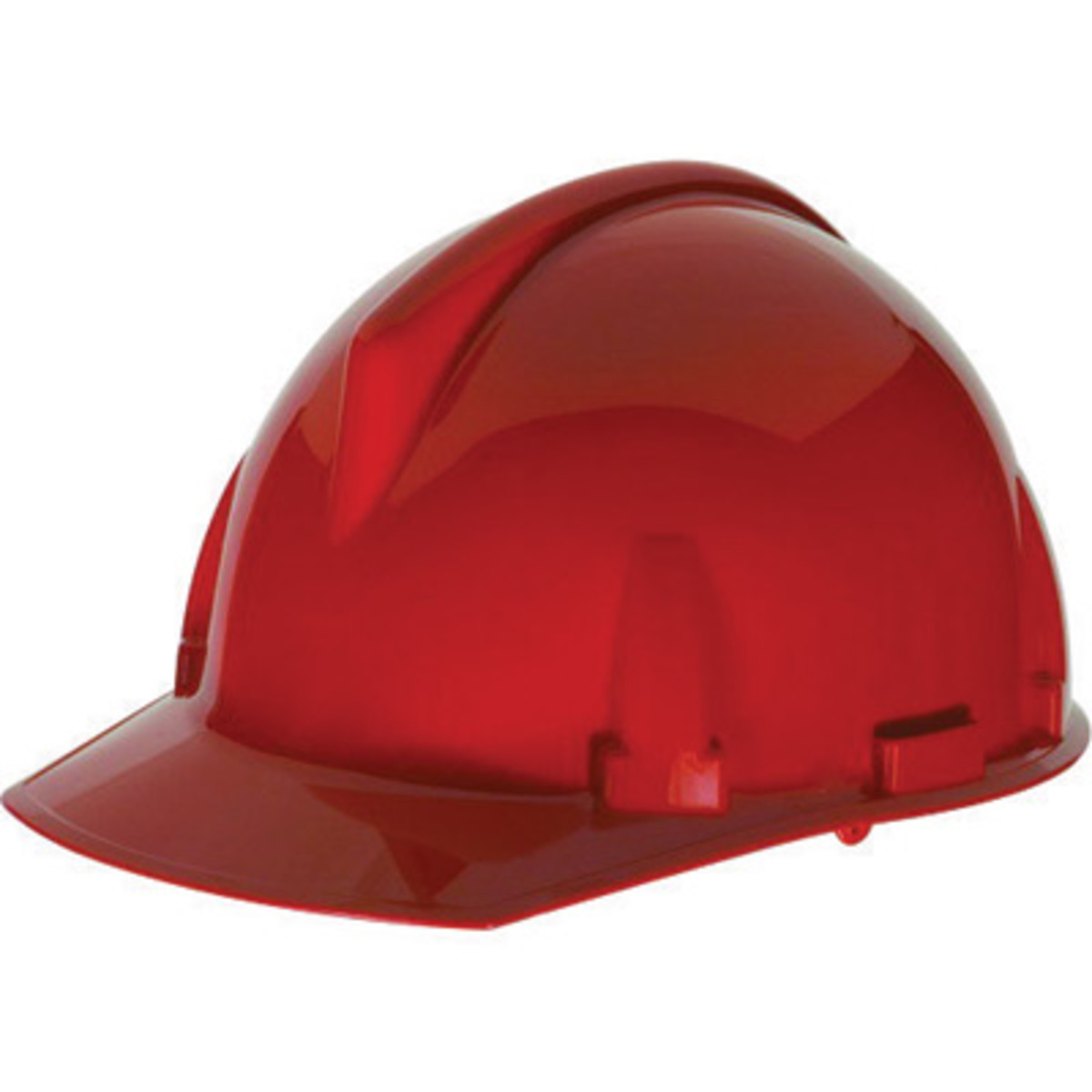 MSA Red Polycarbonate Cap Style Hard Hat With Ratchet/4 Point Ratchet Suspension