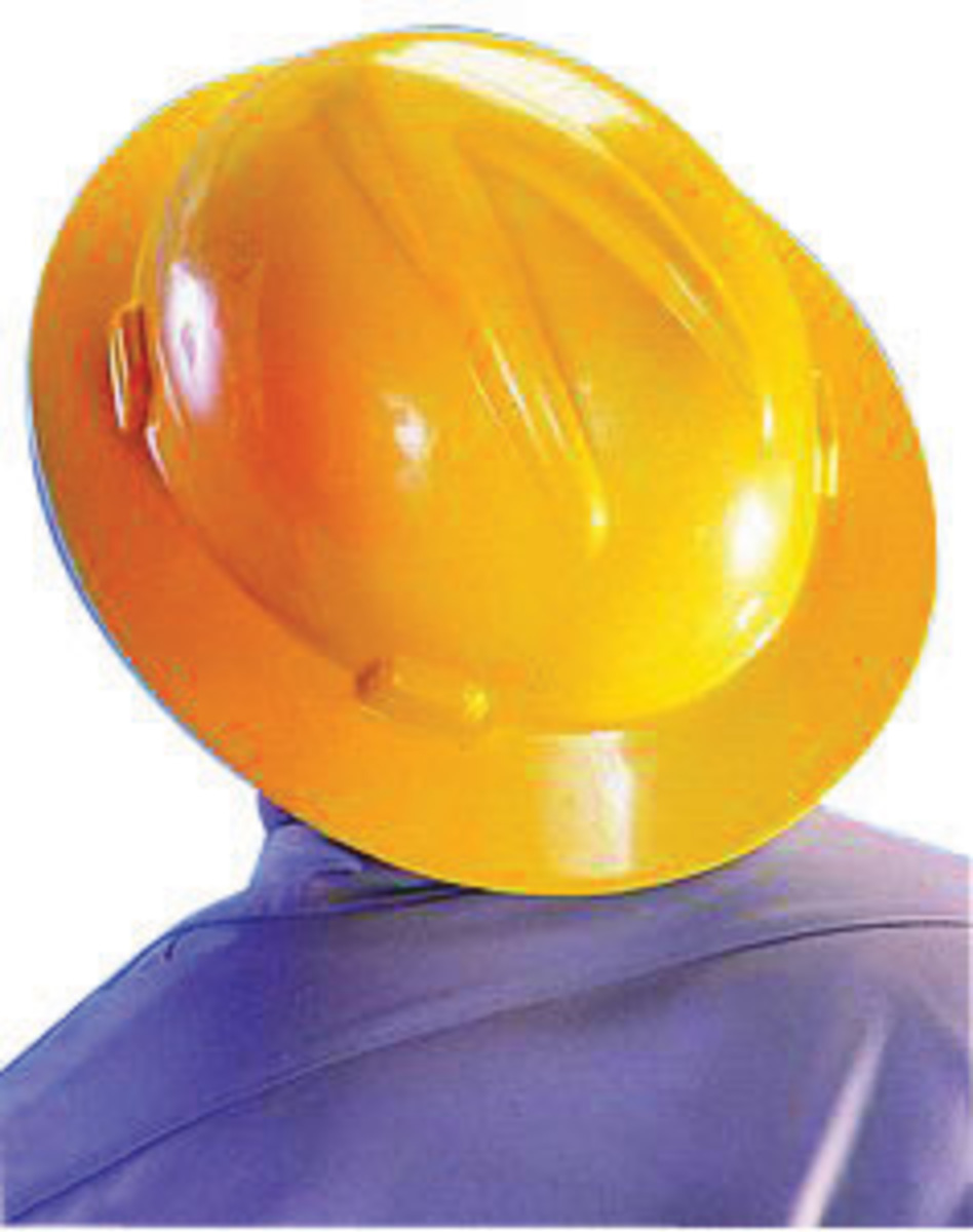 MSA Yellow Polyethylene Full Brim Hard Hat With Pinlo MSA454730 for sale online at autumn supply