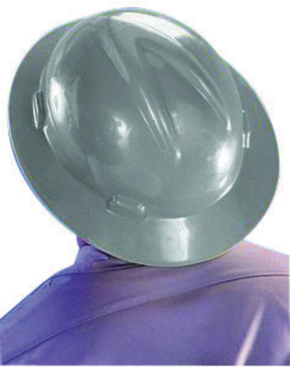 MSA Gray Polyethylene Full Brim Hard Hat With Pinlock/4 Point Pinlock Suspension