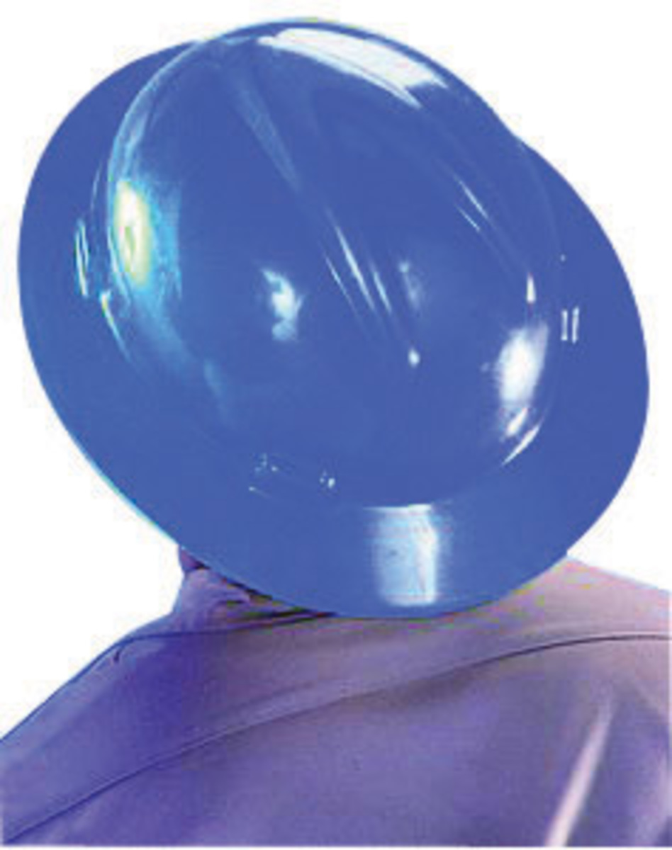 MSA Blue Polyethylene Full Brim Hard Hat With 4 Point MSA454732 for sale online at autumn supply