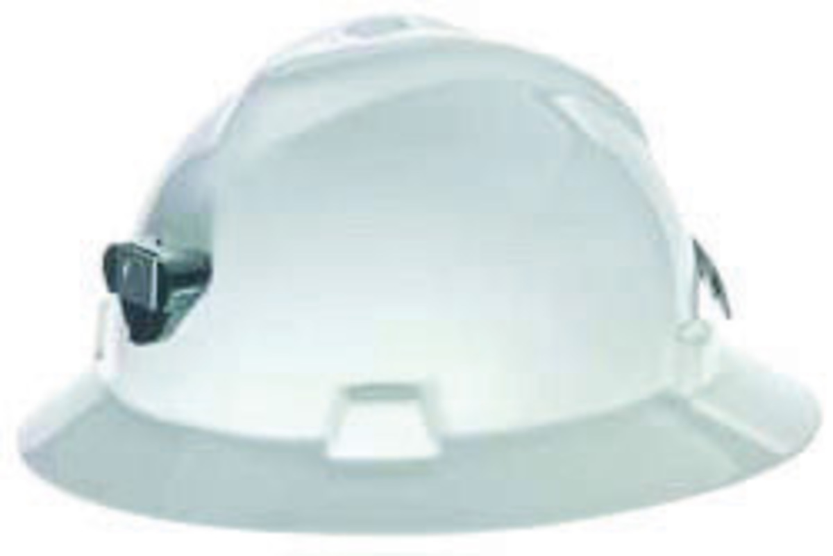 MSA White Polyethylene Full Brim Hard Hat With Pinlock/4 Point Pinlock Suspension