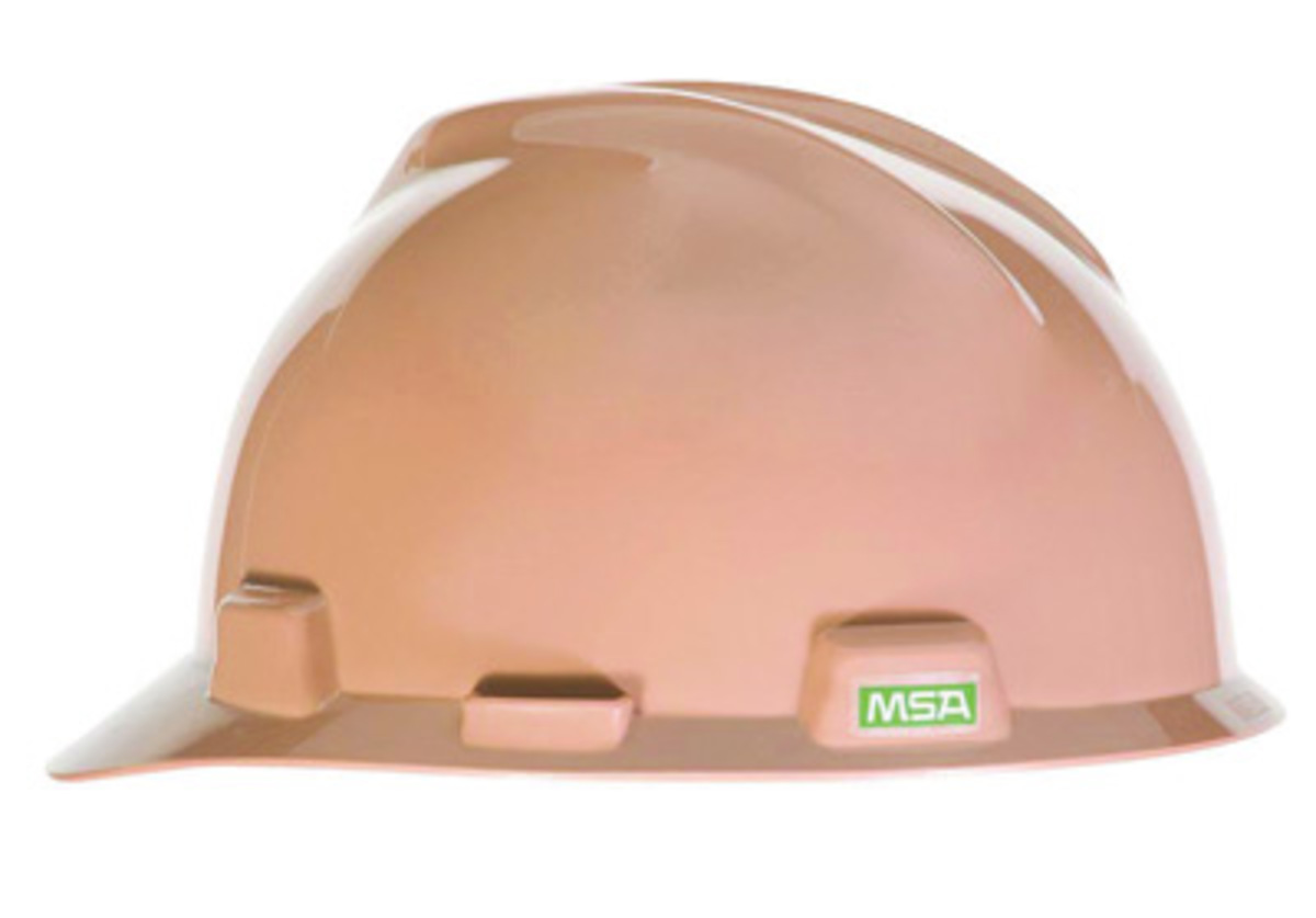 MSA Tan Polyethylene Cap Style Hard Hat With Pinlock/4 Point Pinlock Suspension