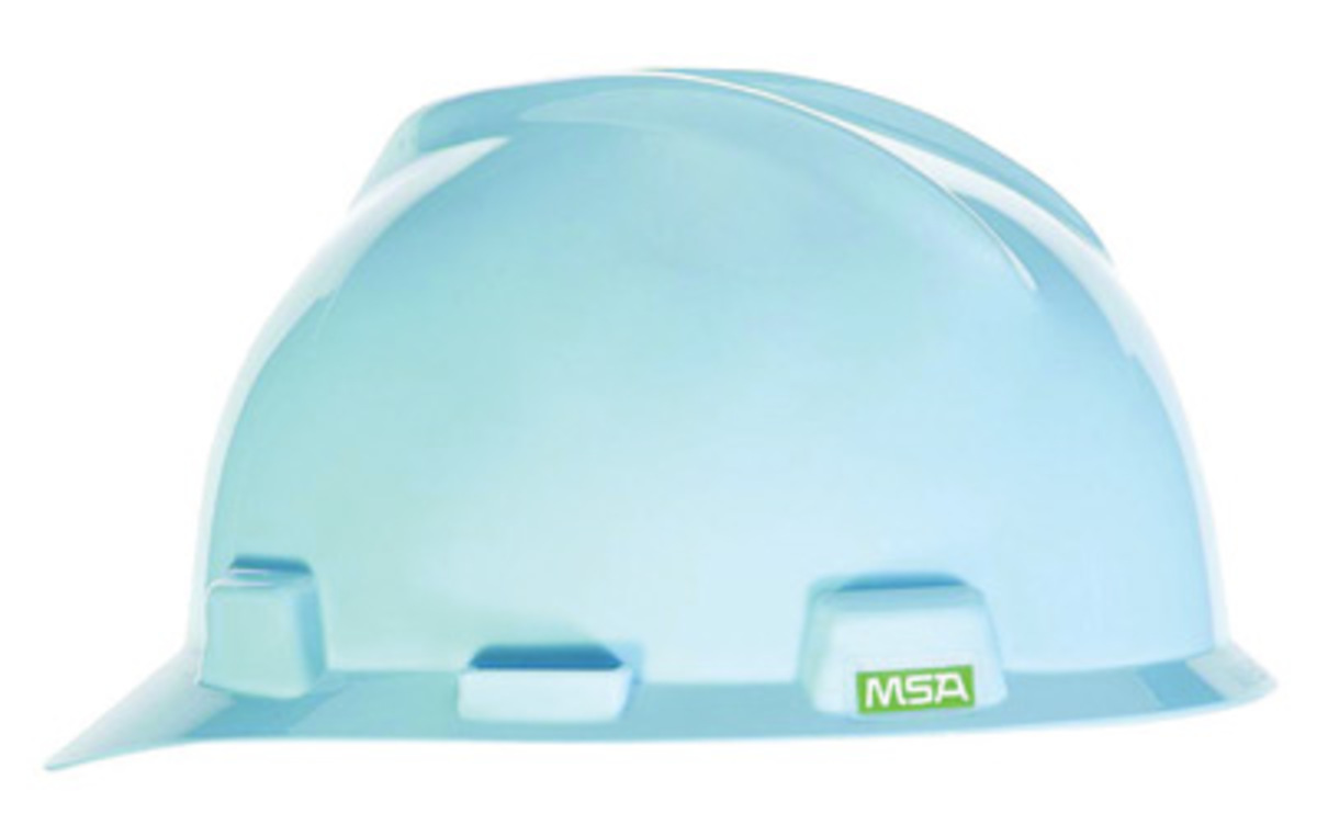 MSA Blue Polyethylene Cap Style Hard Hat With Pinlock/4 Point Pinlock Suspension