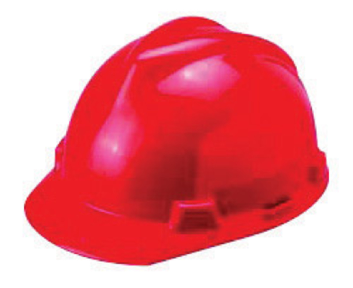 MSA Red Polyethylene Cap Style Hard Hat With Pinlock/4 Point Pinlock Suspension