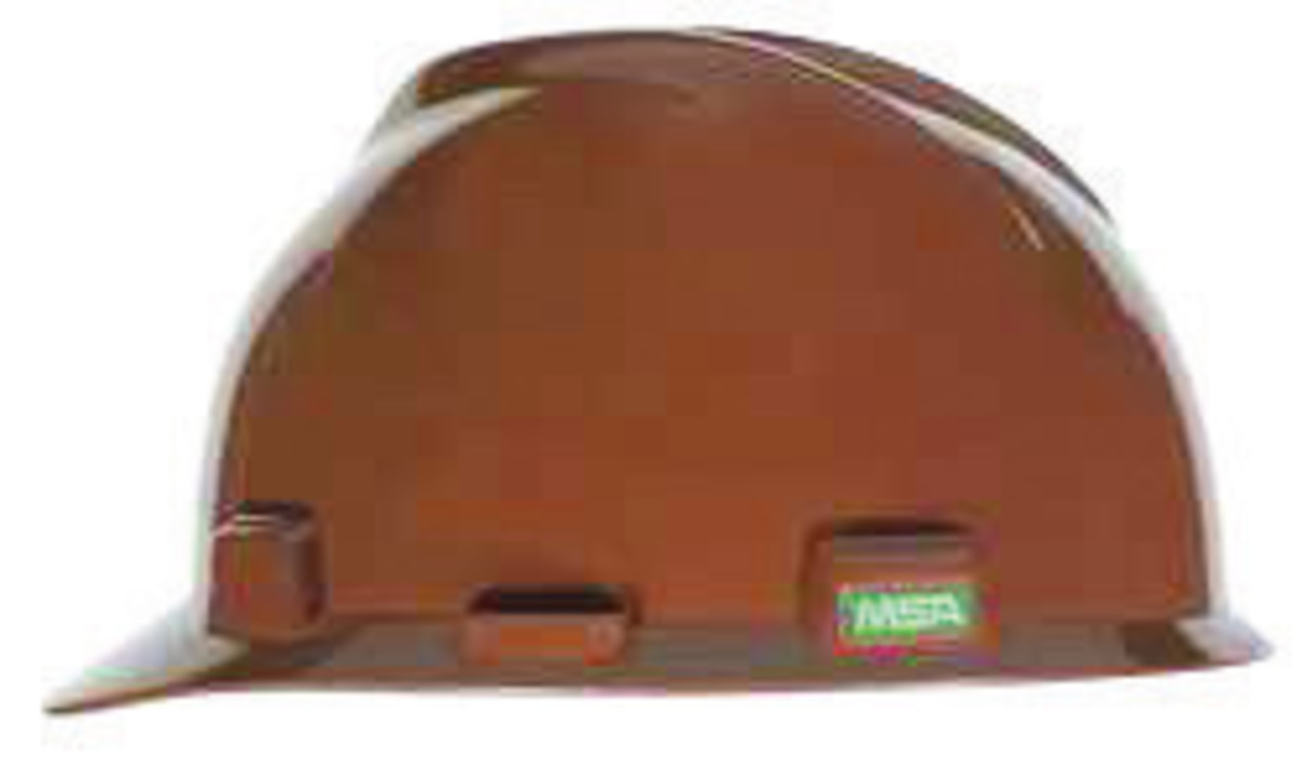 MSA Brown Polyethylene Cap Style Hard Hat With Pinlock/4 Point Pinlock Suspension