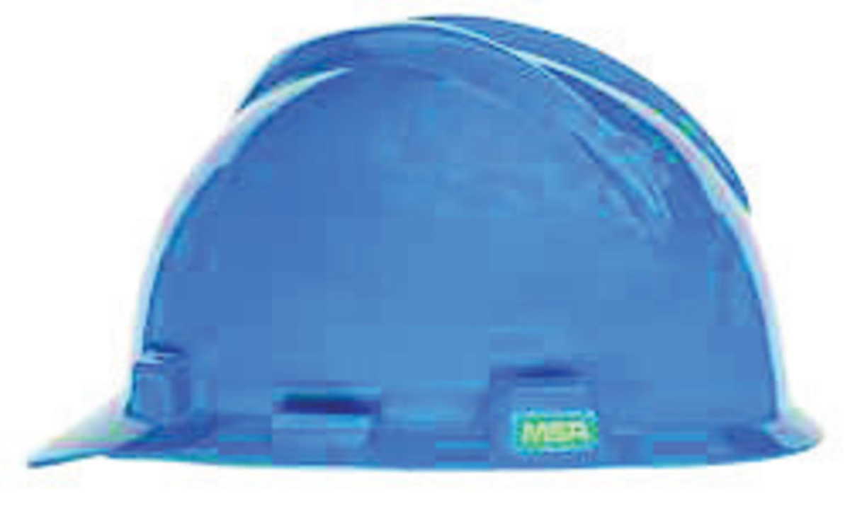 MSA Blue Polyethylene Cap Style Hard Hat With Pinlock/4 Point Pinlock Suspension