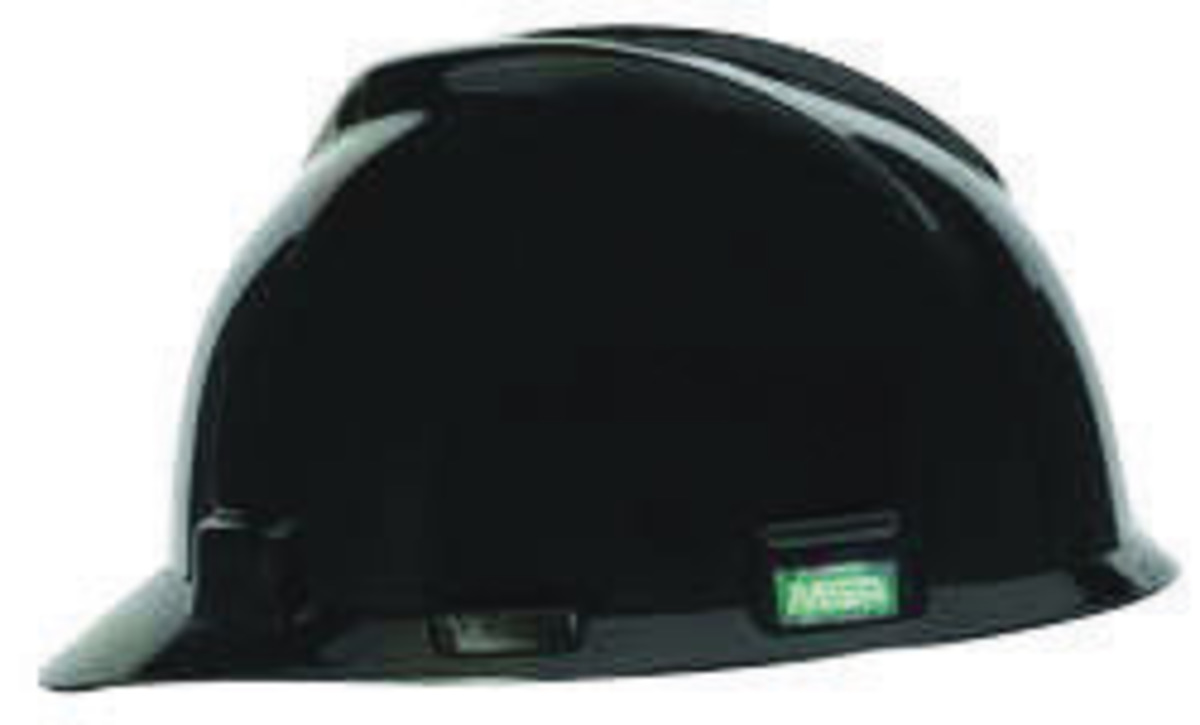 MSA Black Polyethylene Cap Style Hard Hat With Pinlock/4 Point Pinlock Suspension