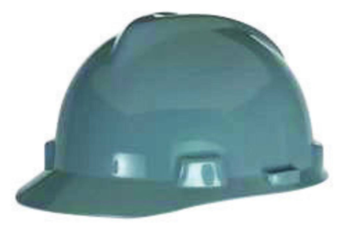 MSA Gray Polyethylene Cap Style Hard Hat With Ratchet/4 Point Ratchet Suspension