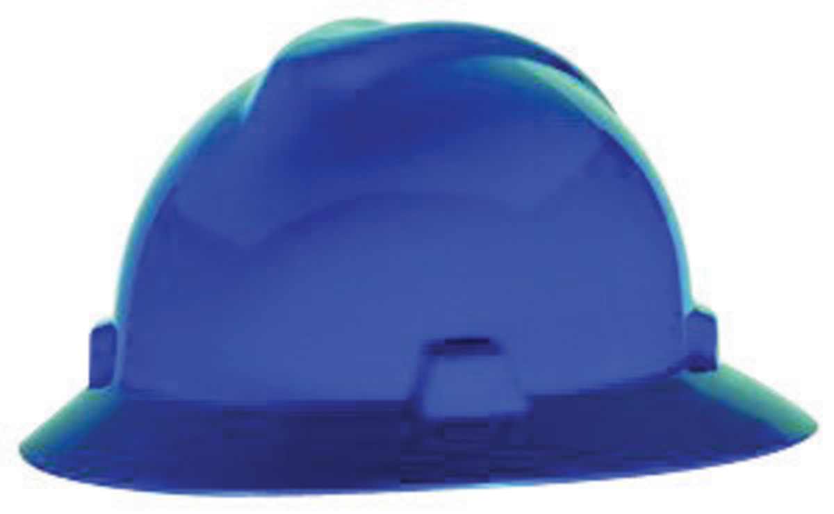 MSA Blue VGard Hard Hat | Ratchet Suspension | Full Brim MSA475368 for sale online at autumn supply