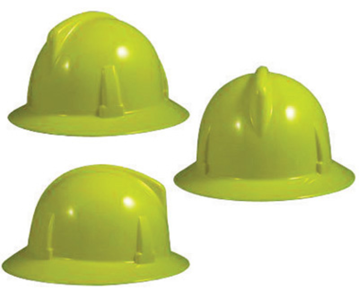 MSA Yellow Polycarbonate Full Brim Hard Hat With Ratchet/4 Point Ratchet Suspension