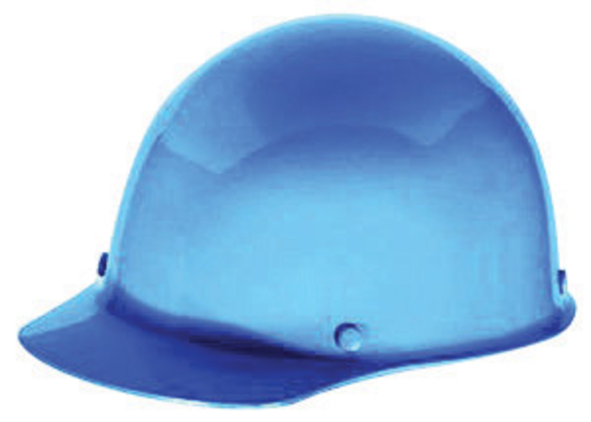 MSA Blue Phenolic Cap Style Hard Hat With Ratchet/4 Point Ratchet Suspension