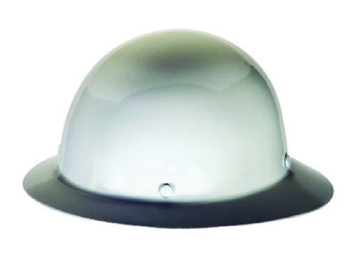 MSA White Phenolic Full Brim Hard Hat With Ratchet/4 Point Ratchet Suspension