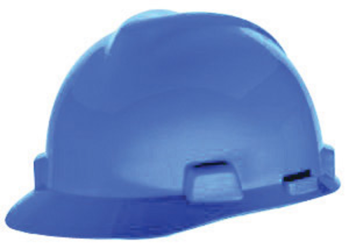 MSA Blue Polyethylene Cap Style Hard Hat With Ratchet/4 Point Ratchet Suspension