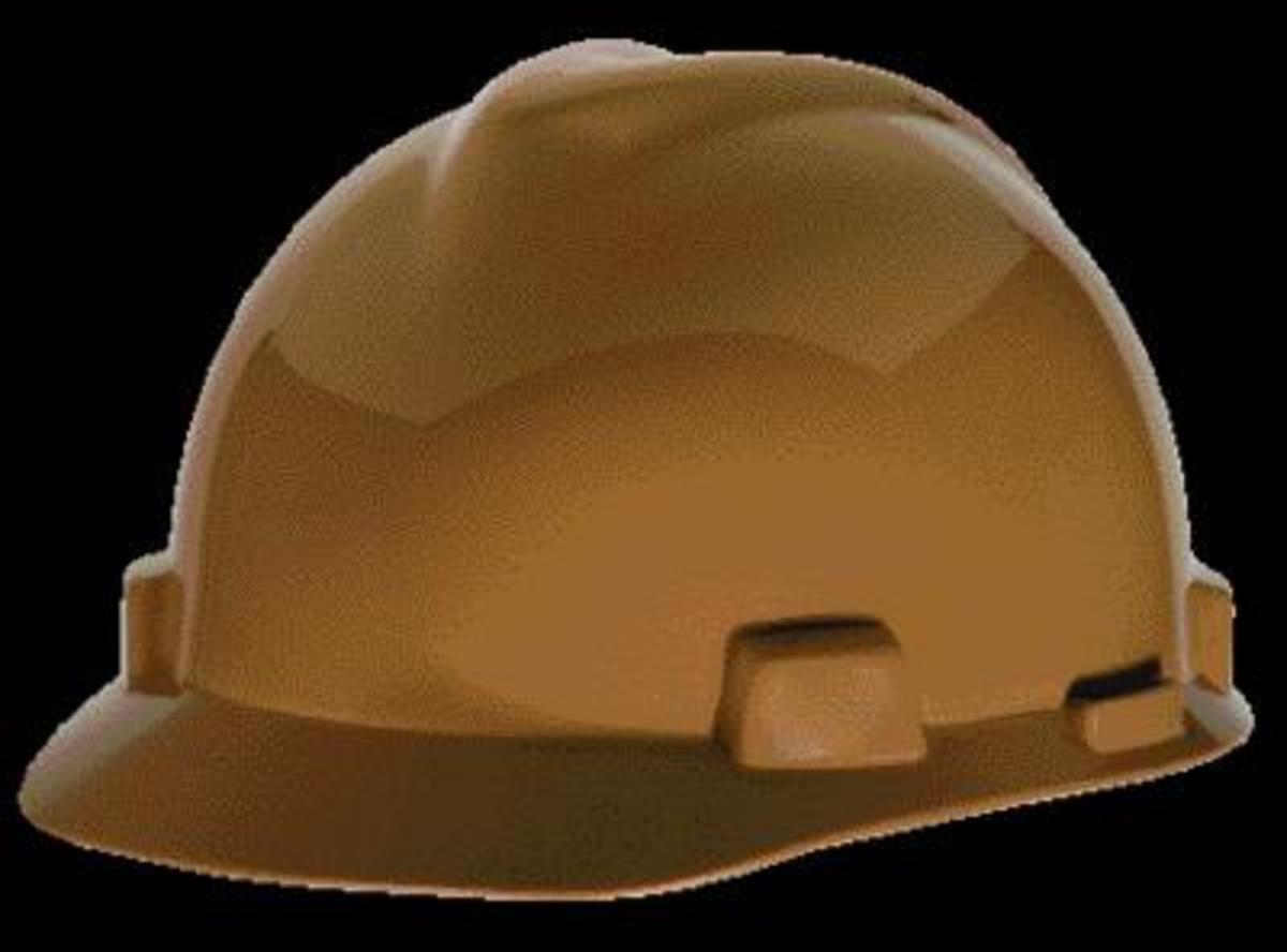 MSA Tan Polyethylene Cap Style Hard Hat With 4 Point Pinlock Suspension