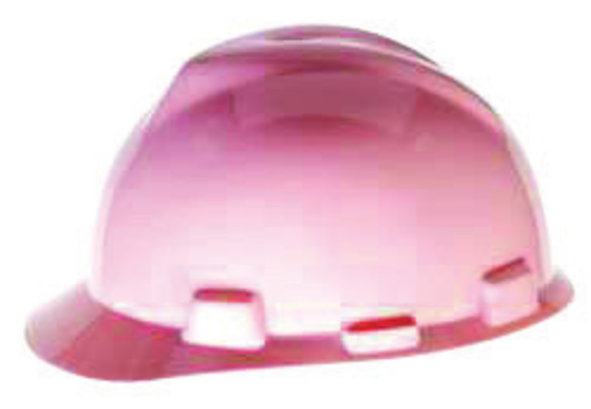 MSA Pink Polyethylene Cap Style Hard Hat With Pinlock/4 Point Pinlock Suspension