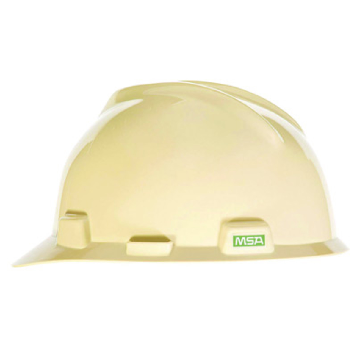 MSA Beige Polyethylene Cap Style Hard Hat With Ratchet/4 Point Ratchet Suspension