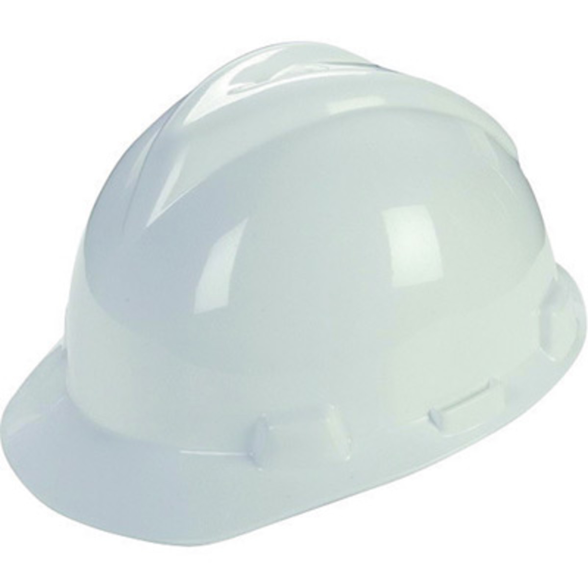 MSA White Polyethylene Cap Style Hard Hat With Ratchet/4 Point Ratchet Suspension