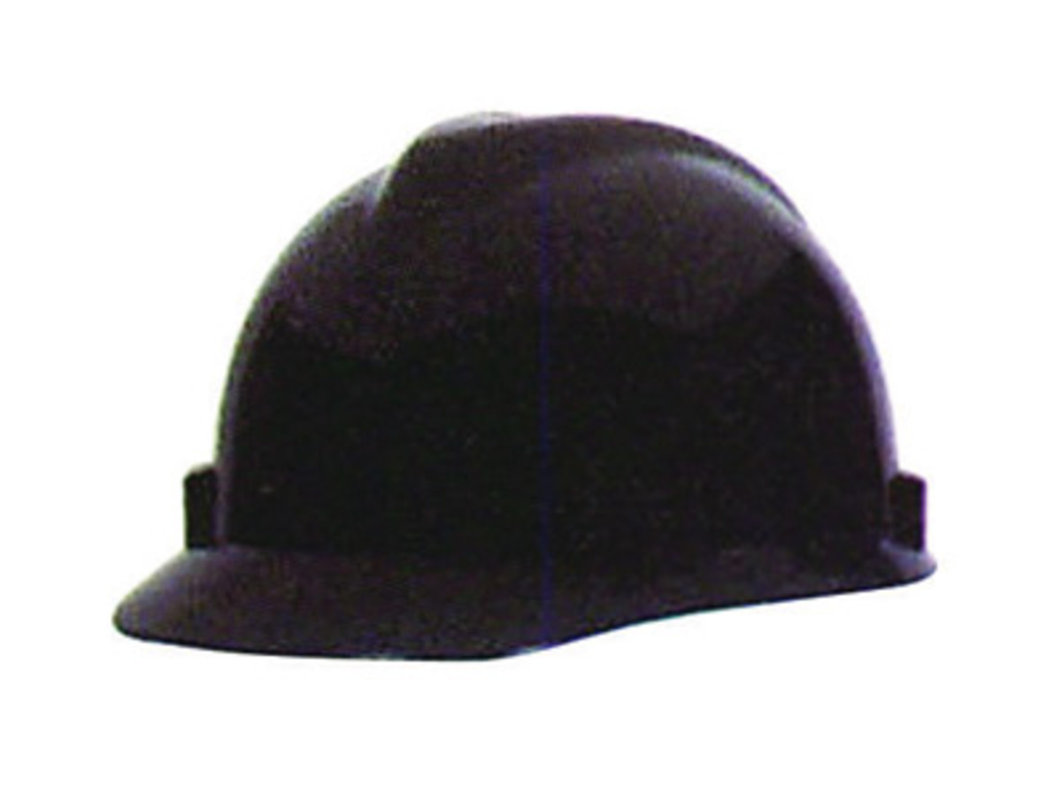 MSA Black Polyethylene Cap Style Hard Hat With Ratchet/4 Point Ratchet Suspension