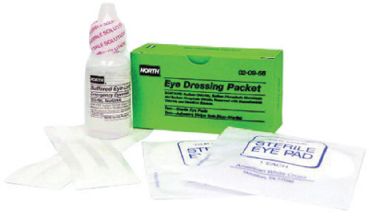 Honeywell 1 Ounce Bottle North® Sterile Eye Wash Solution With 2 Eye Pads And 4 Adhesive Strips