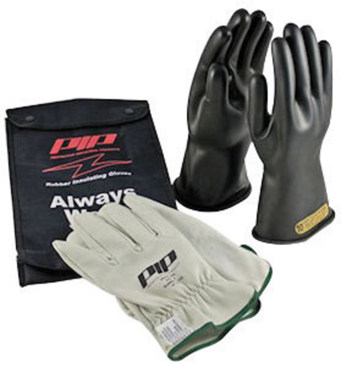 PIP® Size 10 Black Rubber Class 00 Linesmens Gloves PIP® Size 10 Black Rubber Class 00 Linesmens Gloves