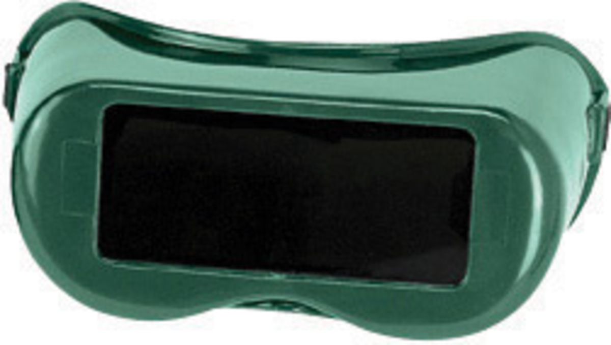 RADNOR® Fixed Front Welding Goggles With Green Rigid Frame And Shade 5 Green 2