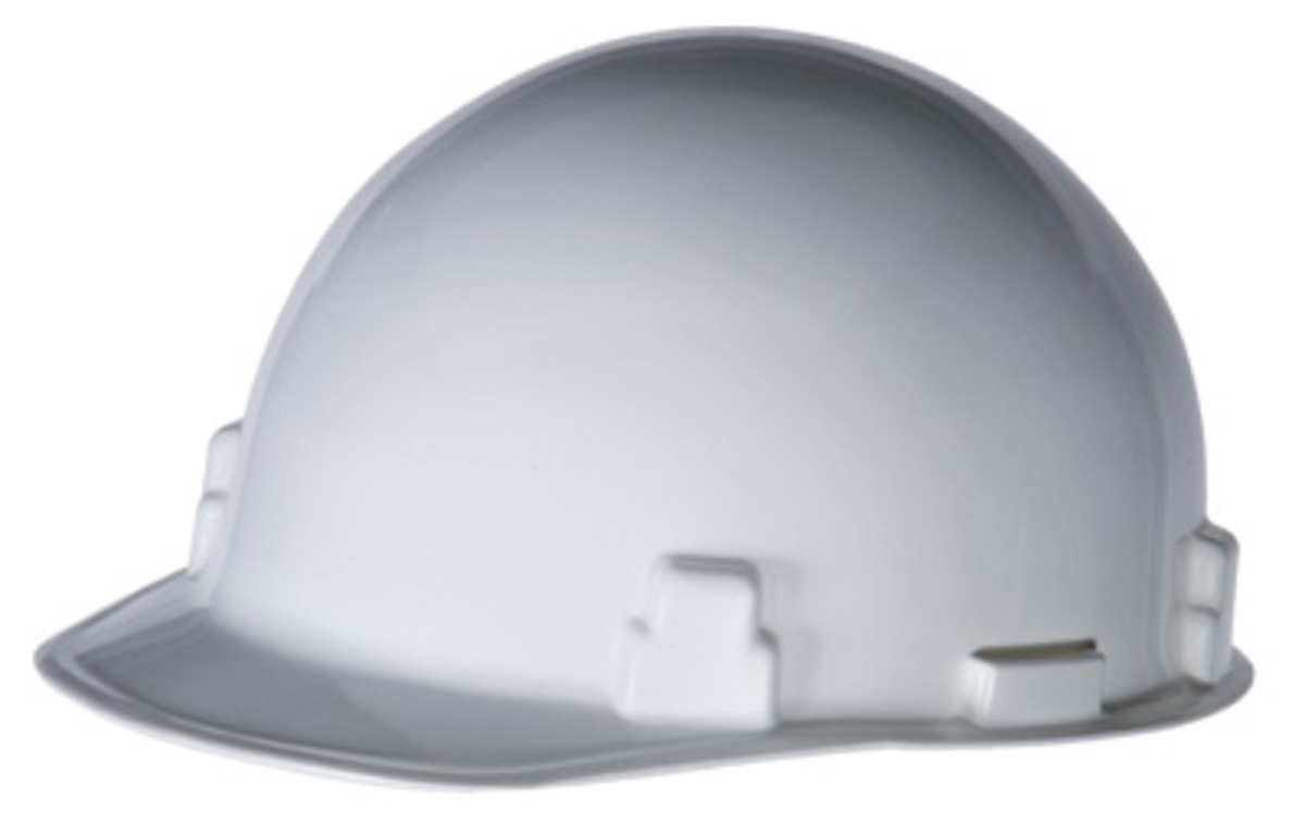 RADNOR® White SmoothDome™ Polyethylene Cap Style Hard Hat With 1-Touch® Suspension