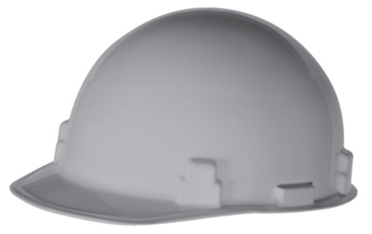 RADNOR® Gray SmoothDome™ Polyethylene Cap Style Hard Hat With 1-Touch® Suspension