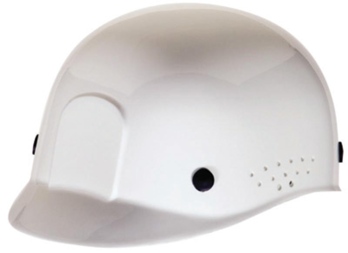 RADNOR® White Polyethylene Cap Style Bump Cap With Pin Lock Suspension