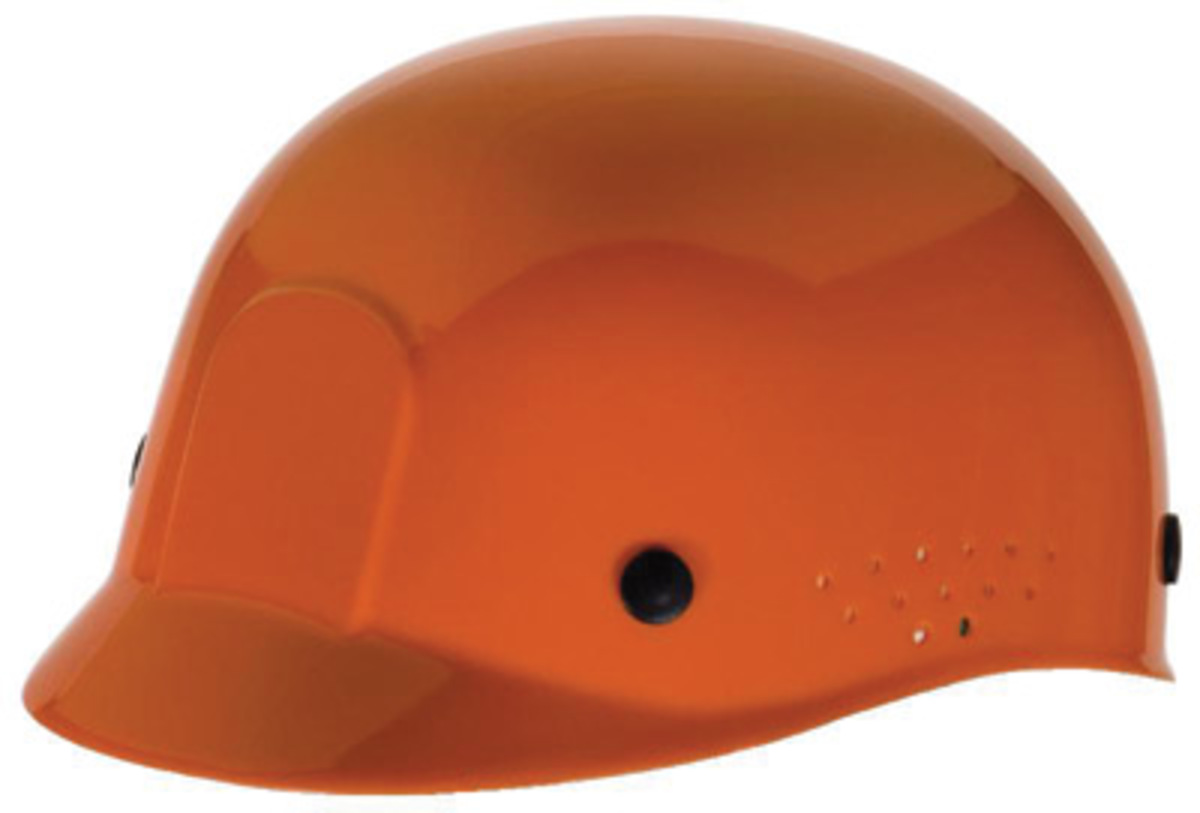 RADNOR® Orange Polyethylene Cap Style Bump Cap With Pin Lock Suspension