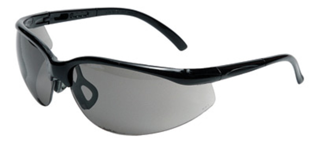 RADNOR® Motion Black Safety Glasses With Gray Polycarbonate Anti-Scratch/Anti-Fog Lens (Availability restrictions apply.)