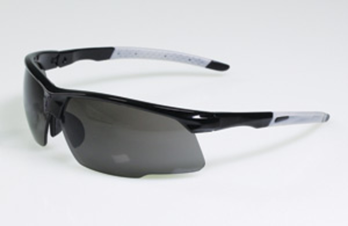 RADNOR® QuartzSight™ Black Safety Glasses With Gray Polycarbonate Anti-Scratch Lens (Availability restrictions apply.)
