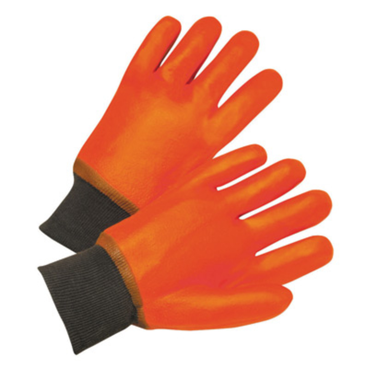 RADNOR® Large Orange PVC Jersey Lined Cold Weather Gloves