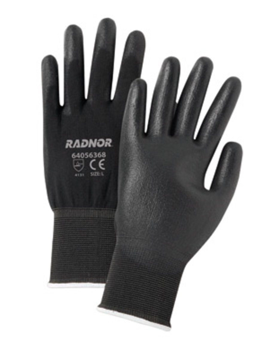 RADNOR® X-Large 13 Gauge Polyurethane Palm Coated Work Gloves With Nylon Liner And Knit Wrist