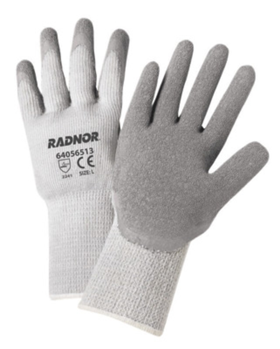 RADNOR® Large Gray Acrylic And Cotton And Polyester Unlined Cold Weather Gloves