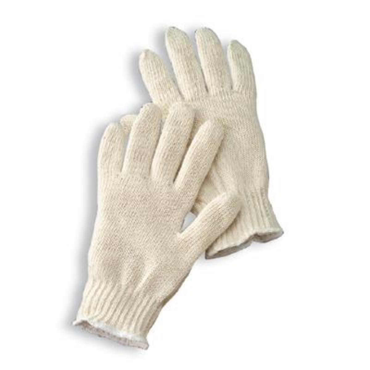 RADNOR® Natural Large Regular Weight Cotton Seamless Knit General Purpose Gloves With Knit Wrist